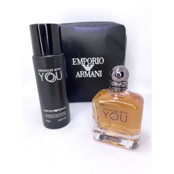 Armani Stronger With You EDT 100 мл за Мъже + Дезодорант 200 мл + Несесер