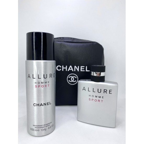 Chanel Allure Homme Sport EDT 100 мл за Мъже + Дезодорант 200 мл + Несесер - Fragrance Bulgaria