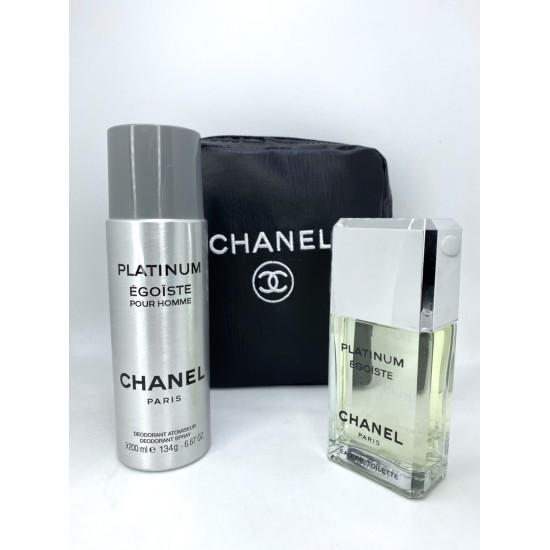 Chanel Platinium Egoiste Pour Homme EDT 100 мл за Мъже + Дезодорант 200 мл + Несесер