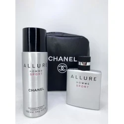 Chanel Allure Homme Sport EDT 100 мл за Мъже + Дезодорант 200 мл + Несесер Chanel Allure Homme Sport EDT 100 мл за Мъже + Дезодорант 200 мл + Несесер